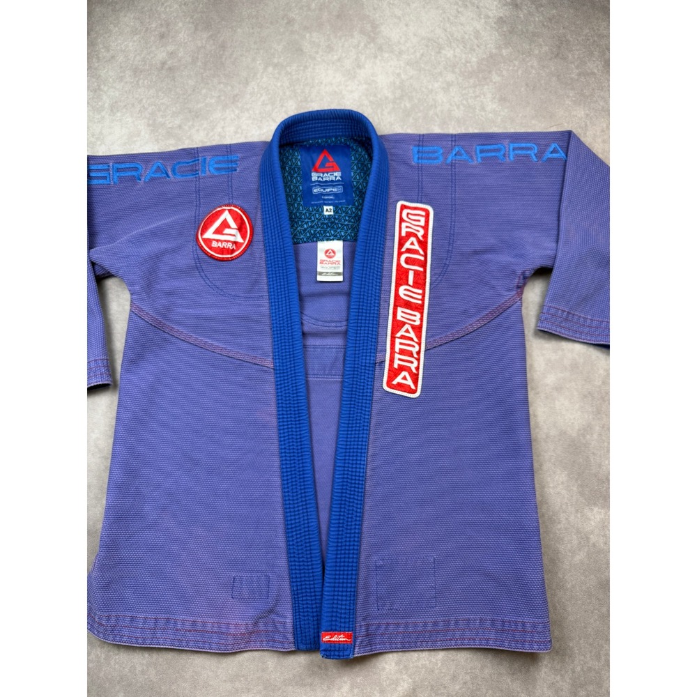 Gracie Barra Equipe GB  BJJ Gi Kimono Top Purple Blue Adult A2 Jiu Jitsu Jacket